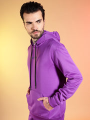 Go Devil Printed Purple Hooded Co-Ord Set for Men