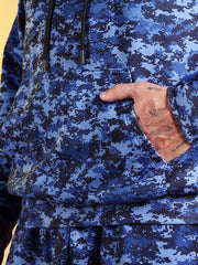 Go Devil Men’s Blue Camouflage Hooded Co-Ord Set
