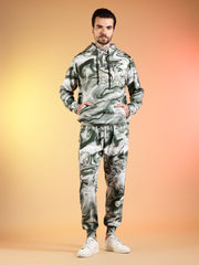 Go Devil Marble Print Hooded Co-Ord Set for Men