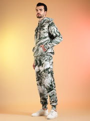 Go Devil Marble Print Hooded Co-Ord Set for Men