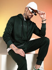 Go Devil Printed Solid Hooded Co-Ord Set for Men