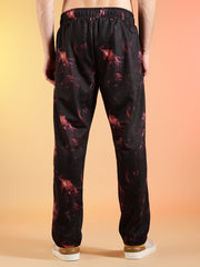 Go Devil Dark Abstract Print Hooded Co-Ord Set for Men
