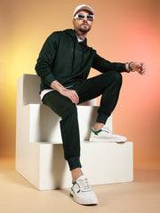 Go Devil Printed Solid Hooded Co-Ord Set for Men