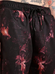 Go Devil Dark Abstract Print Hooded Co-Ord Set for Men