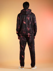 Go Devil Dark Abstract Print Hooded Co-Ord Set for Men