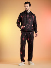 Go Devil Dark Abstract Print Hooded Co-Ord Set for Men