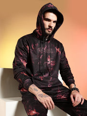 Go Devil Dark Abstract Print Hooded Co-Ord Set for Men