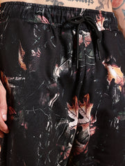 Go Devil Beige Abstract Print Black Hooded Co-Ord Set for Men