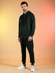 Go Devil Printed Solid Hooded Co-Ord Set for Men