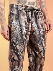 Go Devil Forest Print Hooded Co-Ord Set for Men