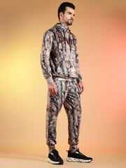Go Devil Forest Print Hooded Co-Ord Set for Men