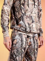 Go Devil Forest Print Hooded Co-Ord Set for Men