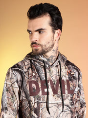 Go Devil Forest Print Hooded Co-Ord Set for Men
