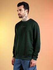 Go Devil Printed Dark Green Sweatshirt for Men