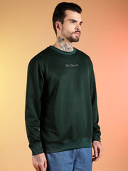 Go Devil Printed Dark Green Sweatshirt for Men