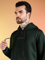 Go Devil Printed Solid Hooded Co-Ord Set for Men