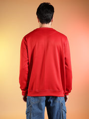 Go Devil Printed Red Sweatshirt for Men