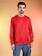Go Devil Printed Red Sweatshirt for Men