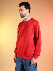 Go Devil Printed Red Sweatshirt for Men
