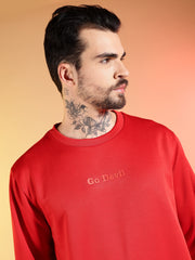 Go Devil Printed Red Sweatshirt for Men