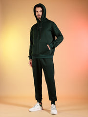 Go Devil Printed Solid Hooded Co-Ord Set for Men