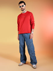 Go Devil Printed Red Sweatshirt for Men