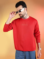 Go Devil Printed Red Sweatshirt for Men