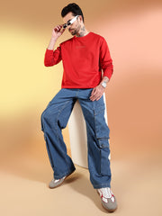 Go Devil Printed Red Sweatshirt for Men