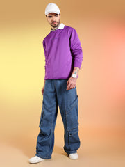 Go Devil Printed Purple Sweatshirt for Men