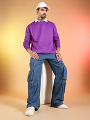 Go Devil Printed Purple Sweatshirt for Men