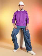 Go Devil Printed Purple Sweatshirt for Men