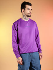Go Devil Printed Purple Sweatshirt for Men