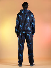 Go Devil Abstract Print Hooded Co-Ord Set for Men