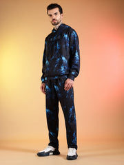 Go Devil Abstract Print Hooded Co-Ord Set for Men