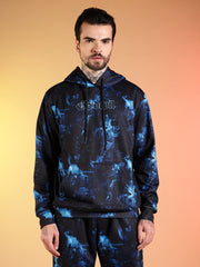 Go Devil Abstract Print Hooded Co-Ord Set for Men