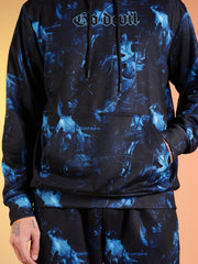 Go Devil Abstract Print Hooded Co-Ord Set for Men