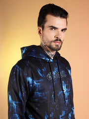 Go Devil Abstract Print Hooded Co-Ord Set for Men