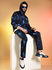 Go Devil Abstract Print Hooded Co-Ord Set for Men