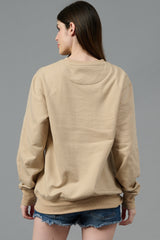 Go Devil Logo Printed Ivory Sweatshirt for Women