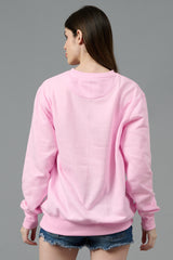 Designer Go Devil Printed Pink Sweatshirt for Women