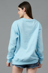 Go Devil Dice Printed Blue Sweatshirt for Women