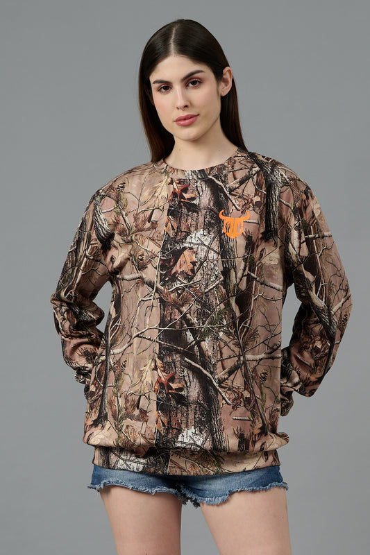 Camo Jungle Allover Print Sweatshirt for Women