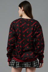 Go Devil All Over Print Black Sweatshirt for Women