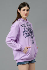 Go Devil (Tiger) Printed Purple Hoodie for Women