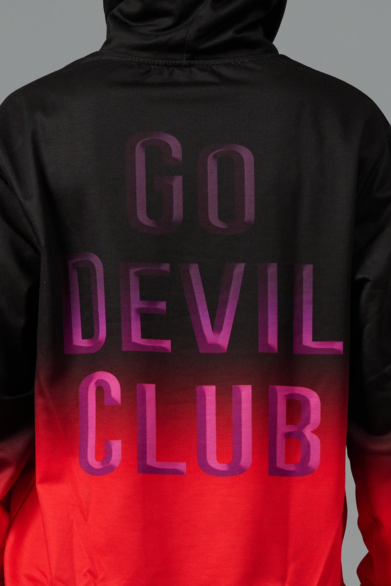 Go Devil Club Printed Black & Red Hoodie for Women