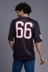 Go Devil 66 (In White) Printed Black Oversized T-Shirt for Men
