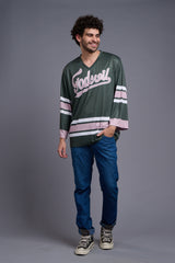 Stripes Printed Red, Pink And Green Full Sized Oversized T-Shirt for Men