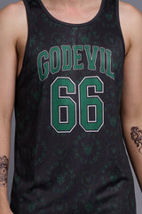 Go Devil 66(In Green) With Logo & Gradient Printed Black & Green Vests for Men