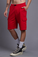 Red Cargo Shorts for Men