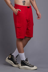 Red Cargo Shorts for Men